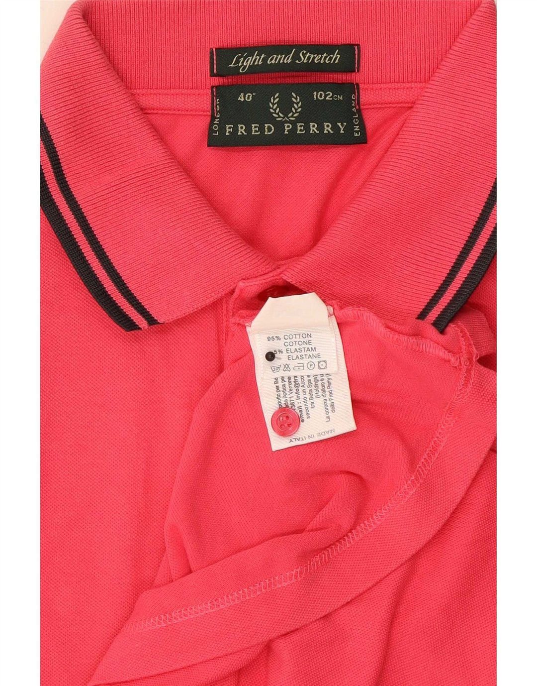 Fred Perry Herre let og stræk poloshirt Medium Pink Bomuld
