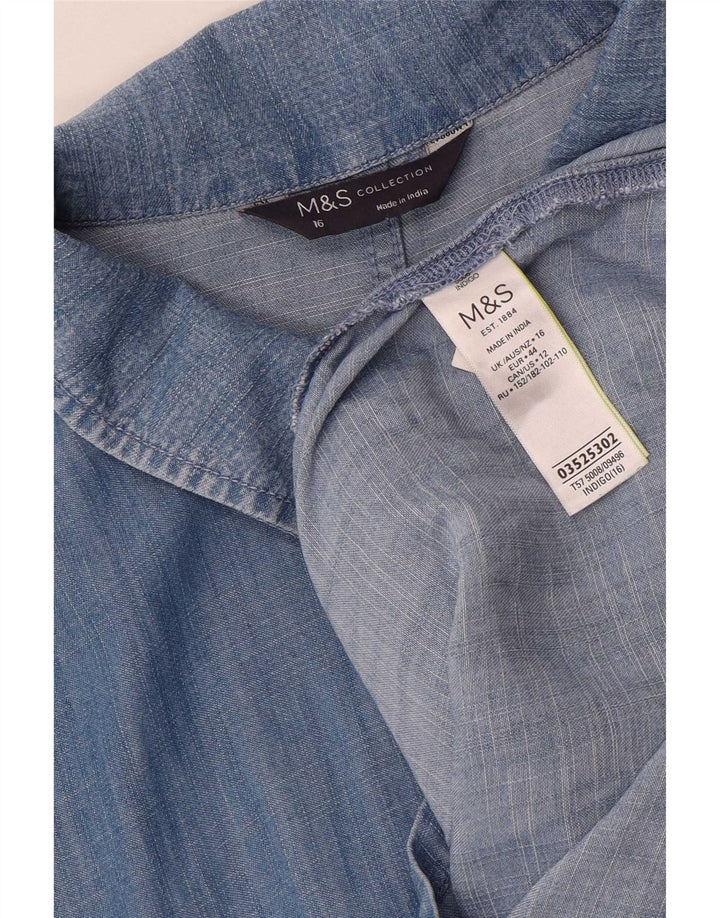 Marks & Spencer Dame Playsuit UK 16 Large Blue Lyocell