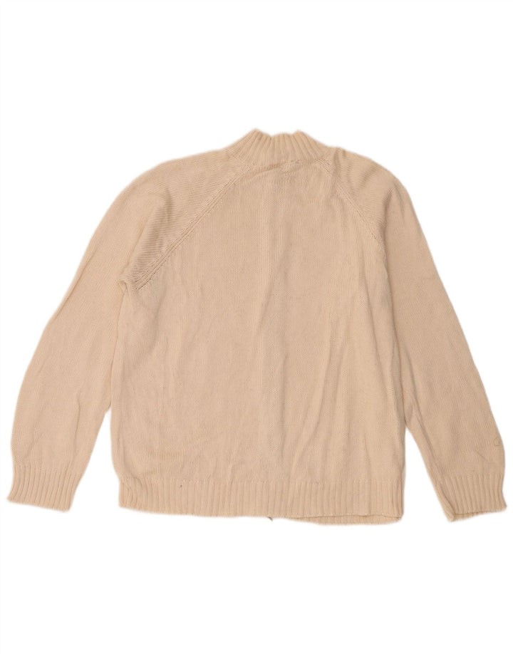 Luisa Spagnoli Dame Cardigan Sweater UK 14 Medium Off White Bomuld