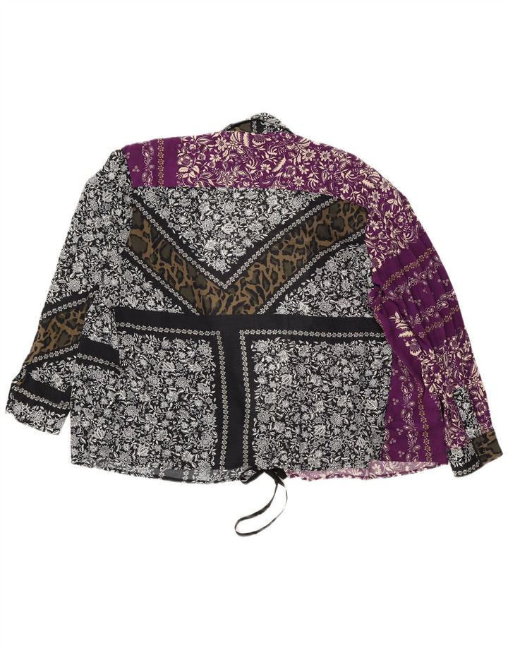 REPLAY Dame Wrap Shirt Bluse UK 18 XL Multicolored Floral Viscose