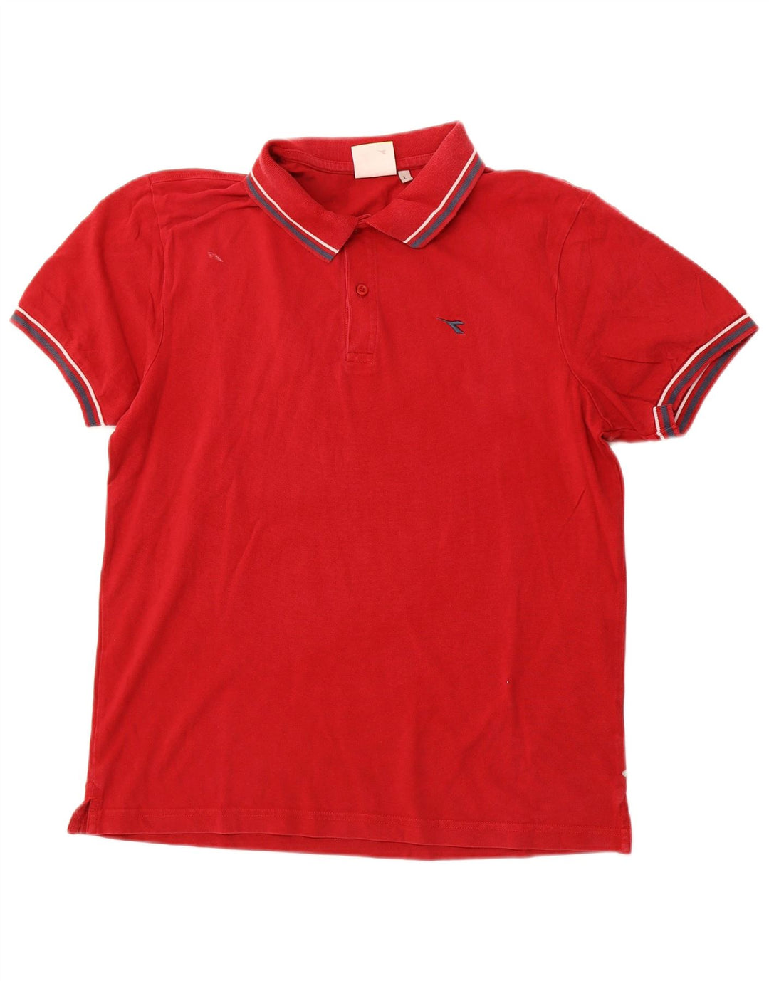 DIADORA Mens Polo Shirt Large Red Cotton
