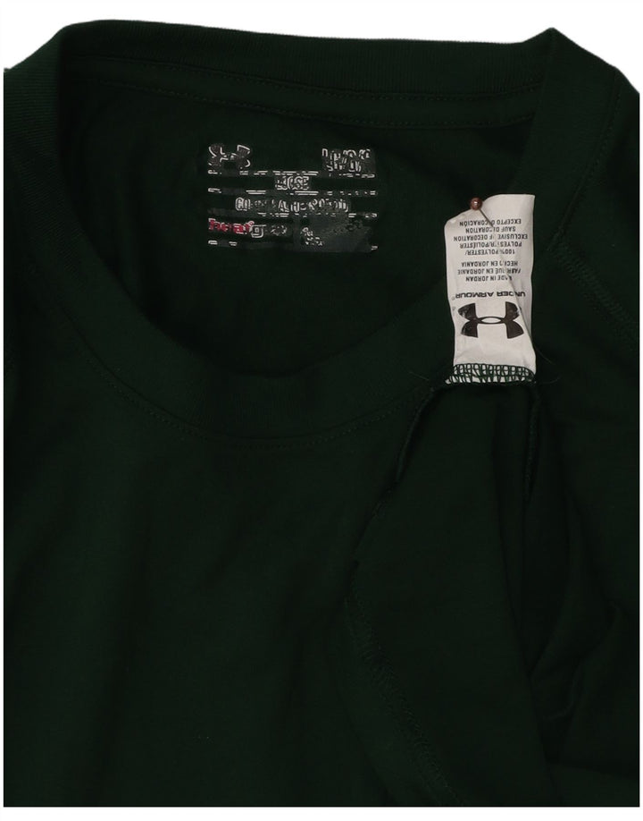 UNDER ARMOUR Herre Heat Gear T-Shirt Top Stor Grøn Polyester