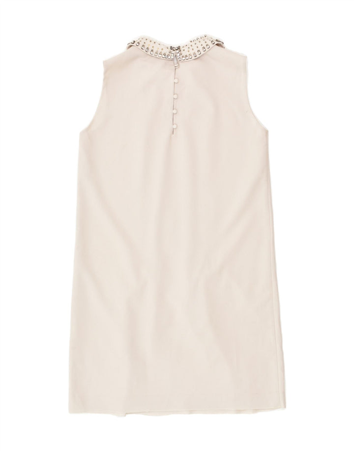 MASSIMO DUTTI Womens Sleeveless Sheath Dress EU 40 Medium Off White | Vintage Massimo Dutti | Thrift | Second-Hand Massimo Dutti | Used Clothing | Messina Hembry 