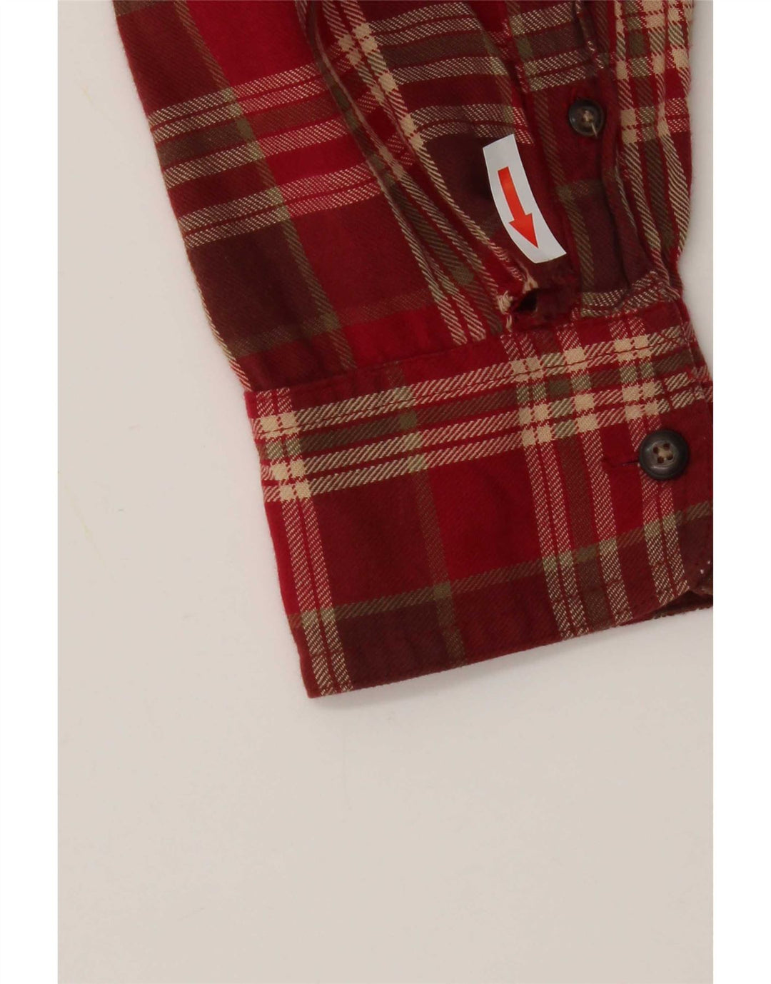 Timberland Dame Flanelskjorte UK 14 Medium Rød Plaid Bomuld