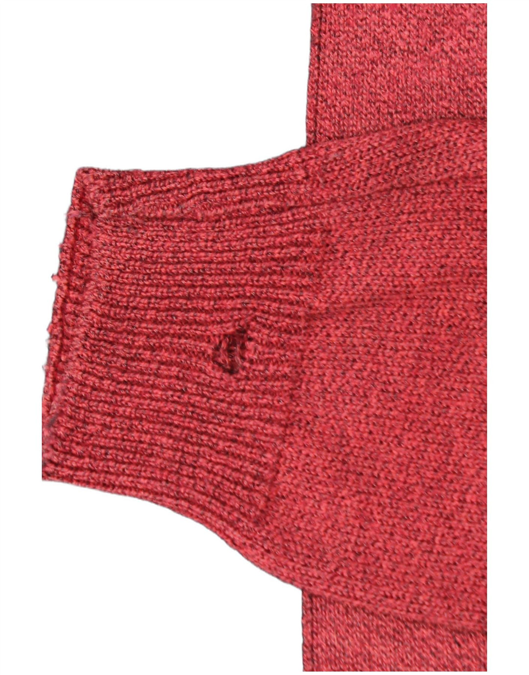 CARLO Mens Crew Neck Jumper Sweater Large Red Colourblock Cotton