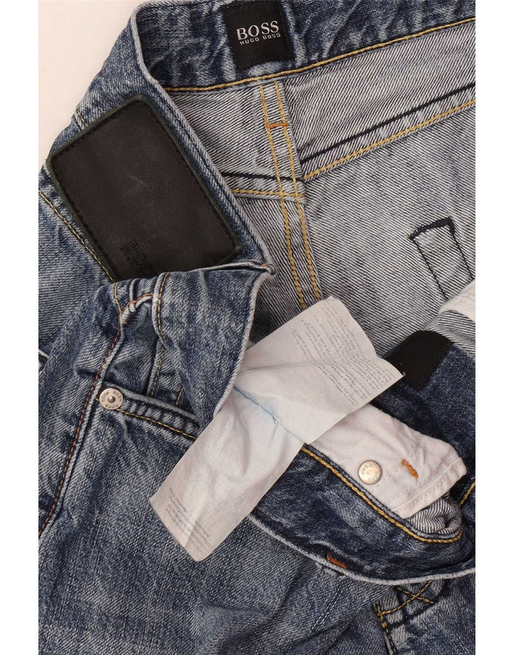 Hugo Boss Straight Jeans til mænd W34 L29 blå bomuld