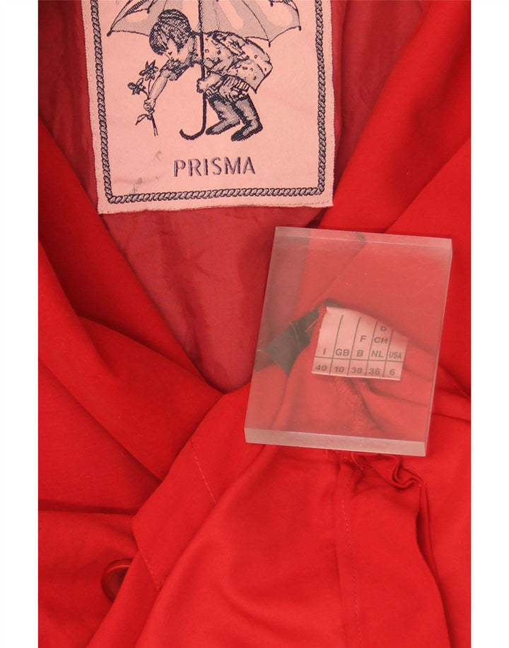 PRISMA Womens Hooded Double Breasted Coat UK 10 Small  Red Vintage Prisma and Second-Hand Prisma from Messina Hembry 