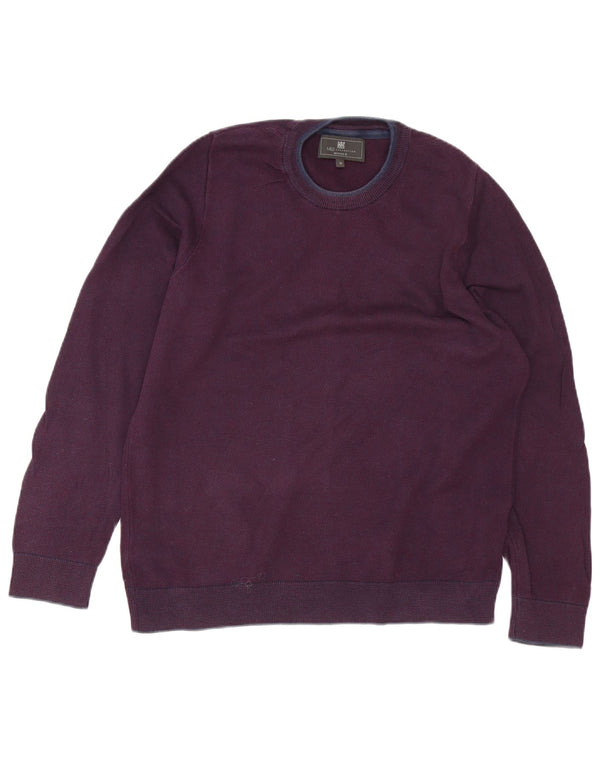 Marks & Spencer Mens Tailored Fit Crew Neck Jumper Sweater Medium Burgundy
