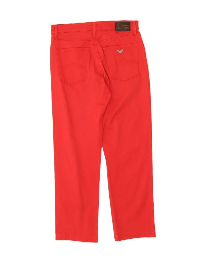 ARMANI Womens Straight Jeans W31 L28 Red Cotton Classic Vintage Armani and Second-Hand Armani from Messina Hembry 