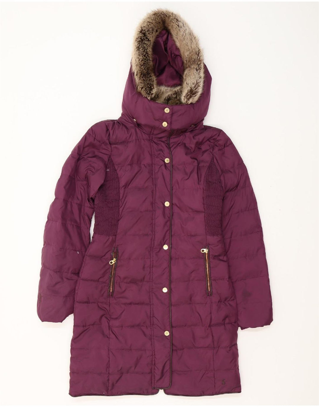 JOULES Womens Oversized hættepolstret frakke UK 8 Lille lilla polyester