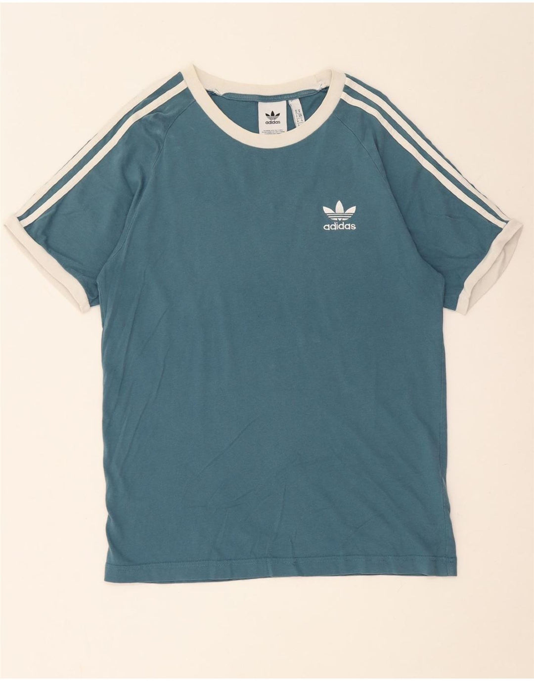 ADIDAS T-shirt top mellemblå bomuld til mænd