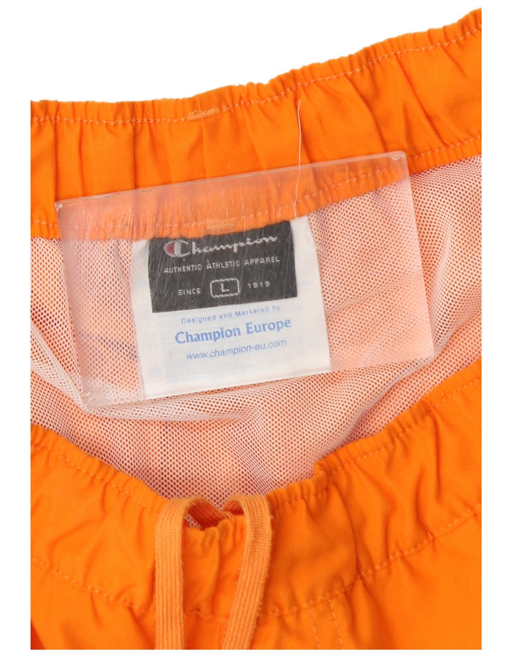 Champion Herre grafiske svømmeshorts Large Orange Colourblock Polyester