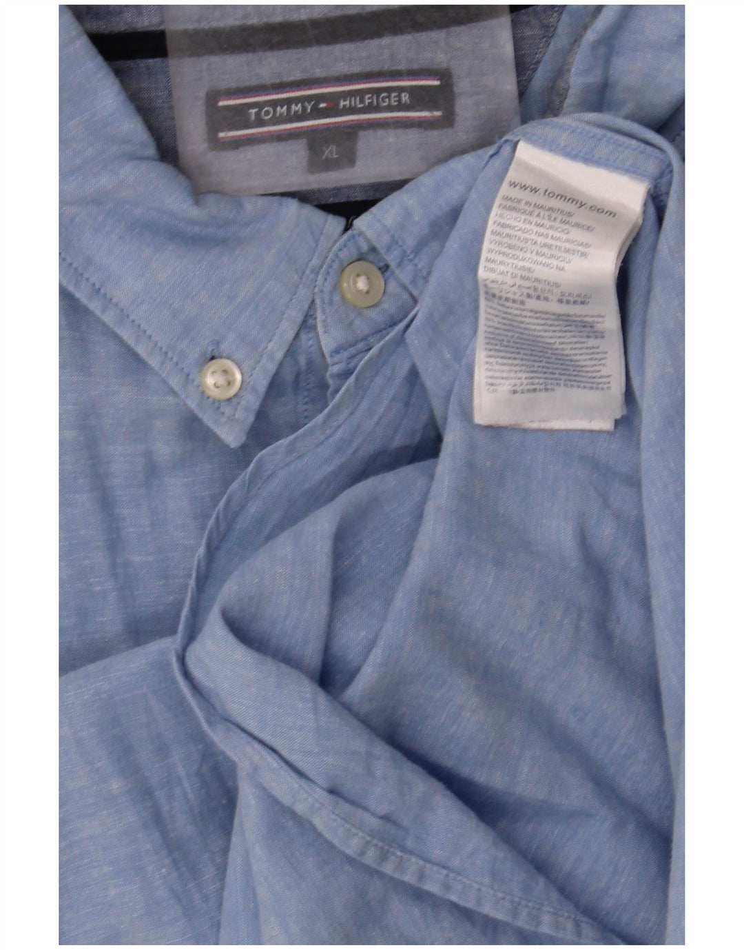 Tommy Hilfiger Herreskjorte XL Blå Bomuld