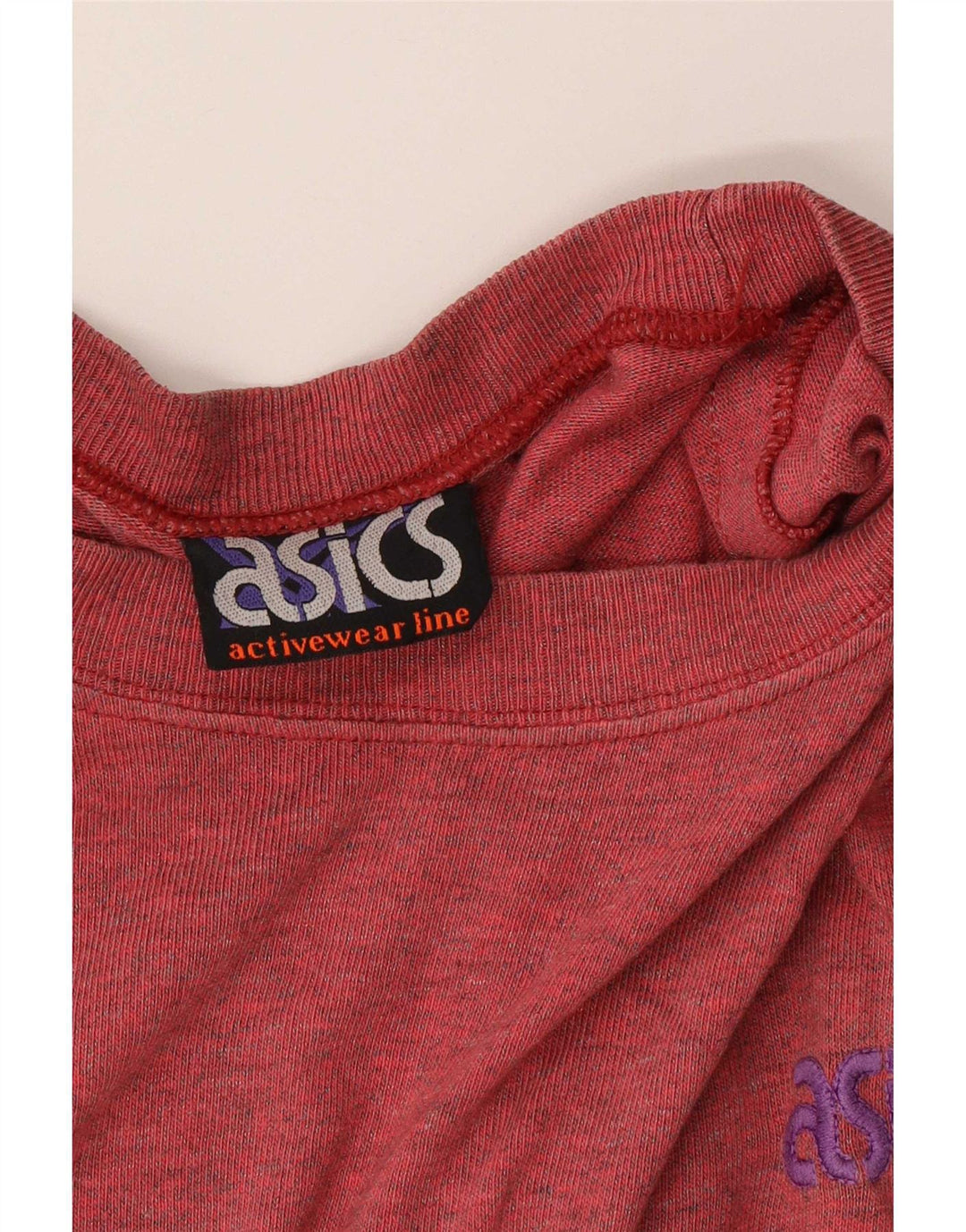 Asics Herre Grafisk Top Langærmet XL Rød Colourblock Bomuld