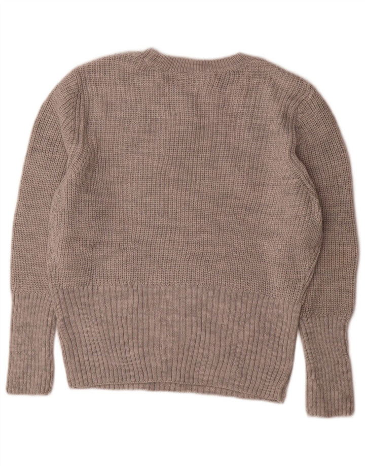 Marks & Spencer Dame sweater med rund hals DK 14 Medium Grå Akryl