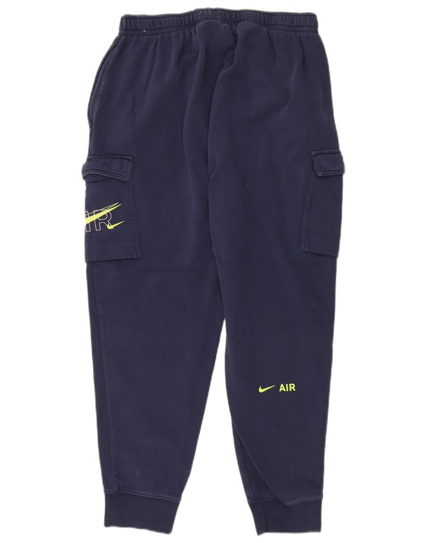 Nike Mens Graphic Cargo Tracksuit Trousers Joggers XL  Navy Blue Cotton