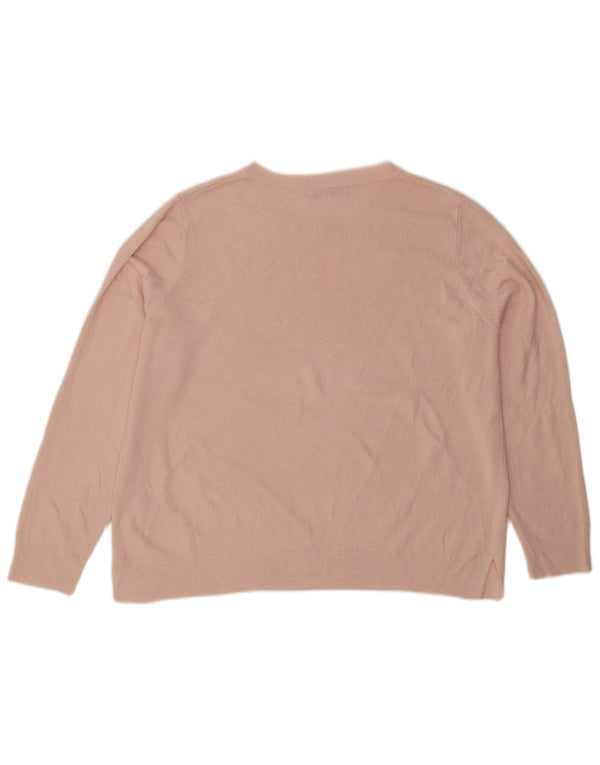 Marks & Spencer Dame Boat Neck Jumper Sweater UK 22 3XL Pink Akryl