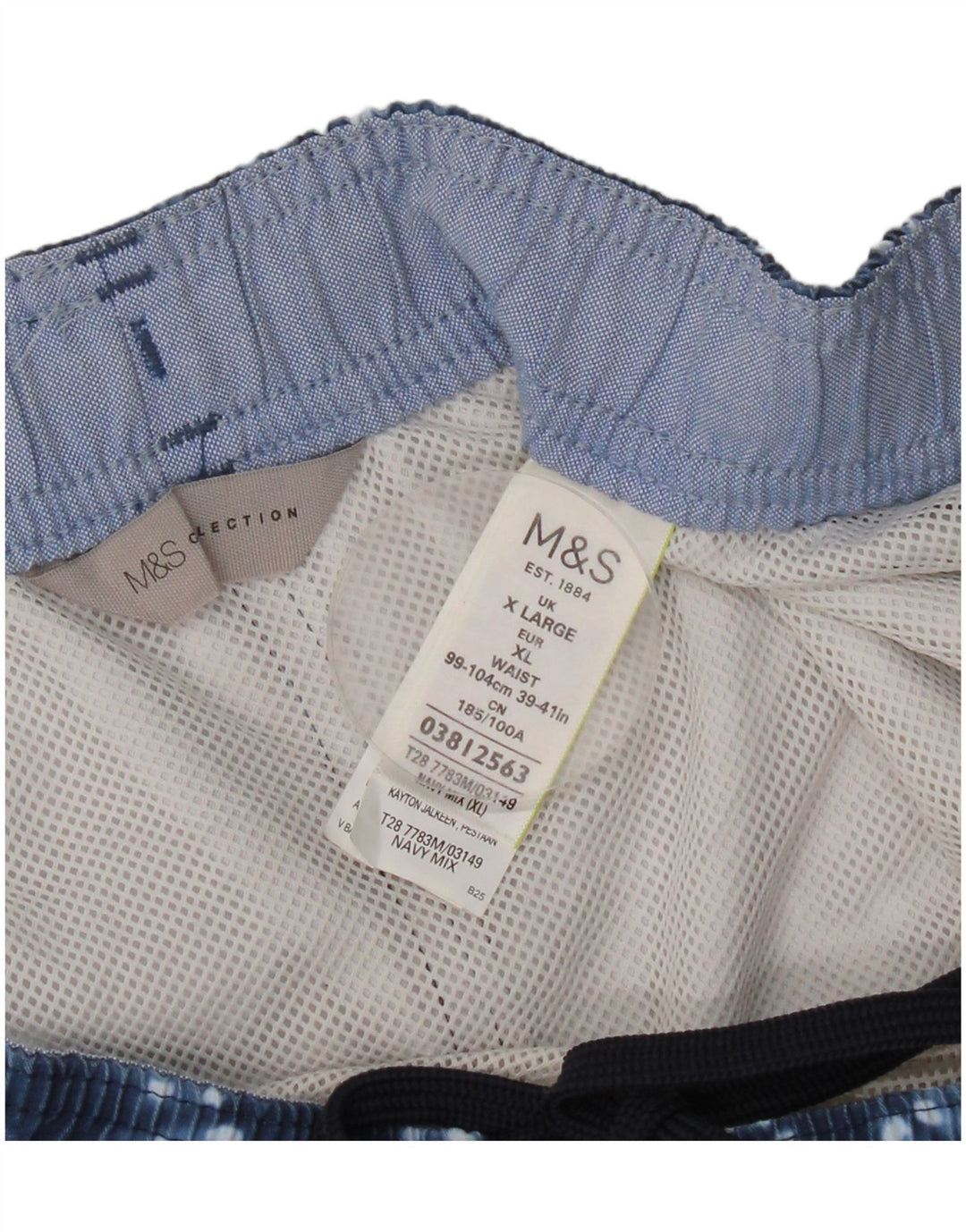 Marks & Spencer Badeshorts til mænd XL Blue Tie Dye Polyester