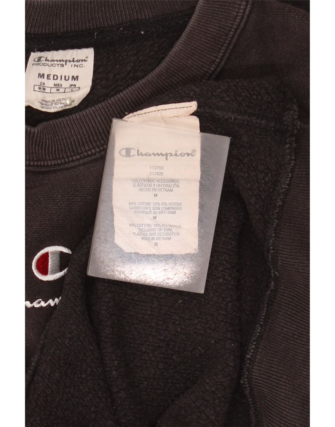 Champion Herre Sweatshirt Jumper Medium Sort Bomuld