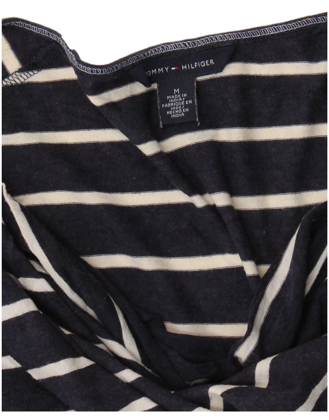 TOMMY HILFIGER T-shirt top til kvinder UK 14 Mellem marineblå stribet