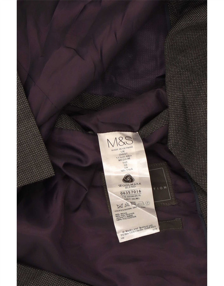 Marks & Spencer Herre 2-knaps blazerjakke UK 46 XL Grå uld