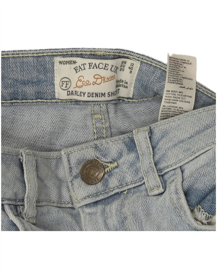 Fat Face Dame Denim Shorts UK 12 Medium W30 Blå Bomuld