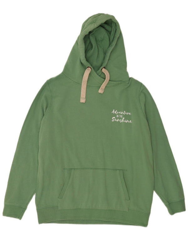Fat Face Dame Grafisk Oversized Hoodie Jumper UK 16 Stor Grøn Bomuld