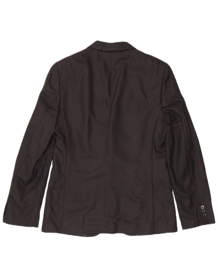 Zara Herre 2-knaps blazerjakke EU 50 Medium Sort nålestribe