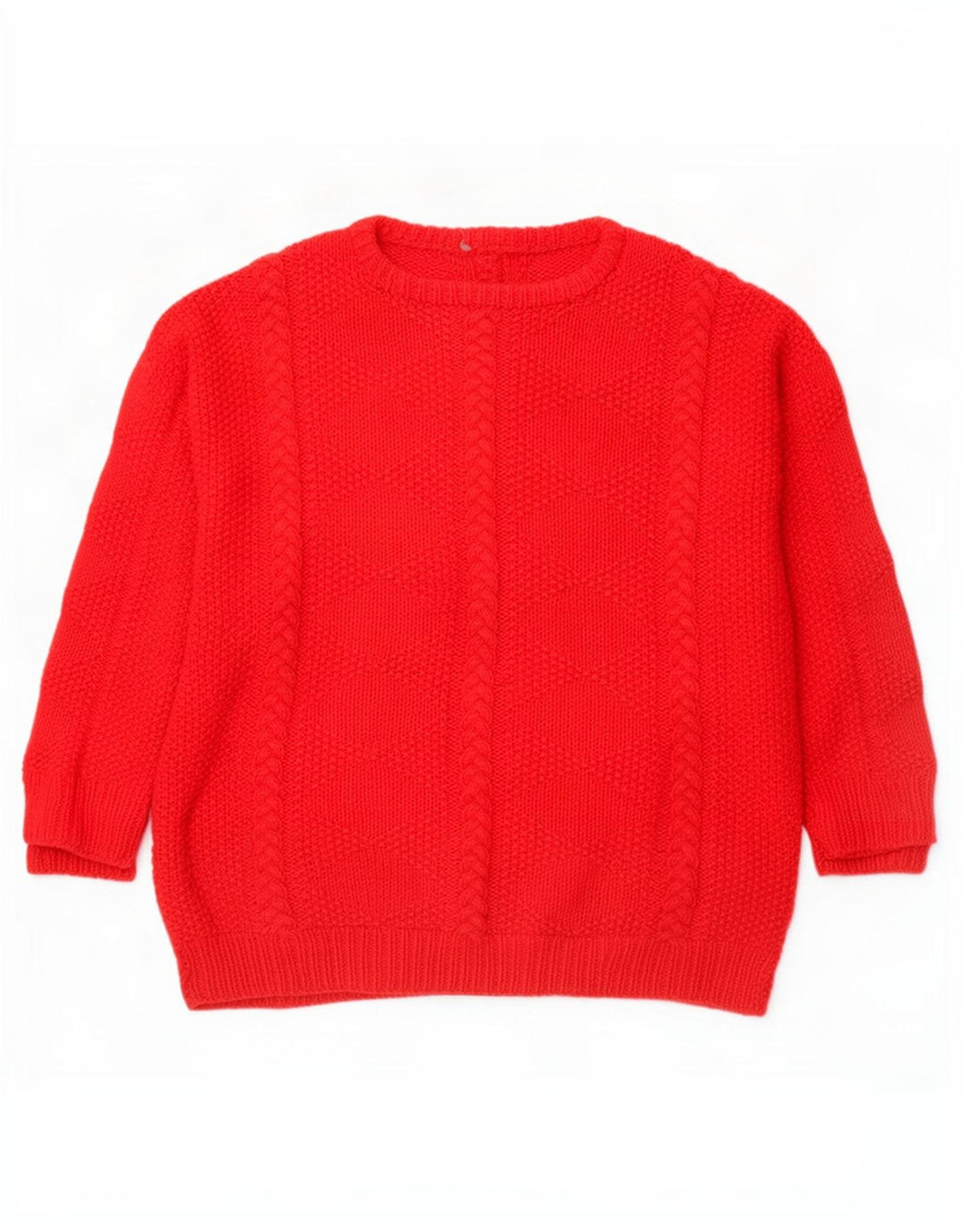 Vintage dame sweater med rund hals DK 16 stor rød