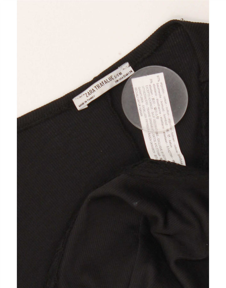 Zara Womens Oversized Bodysuit UK 10 Small Black Bomuld