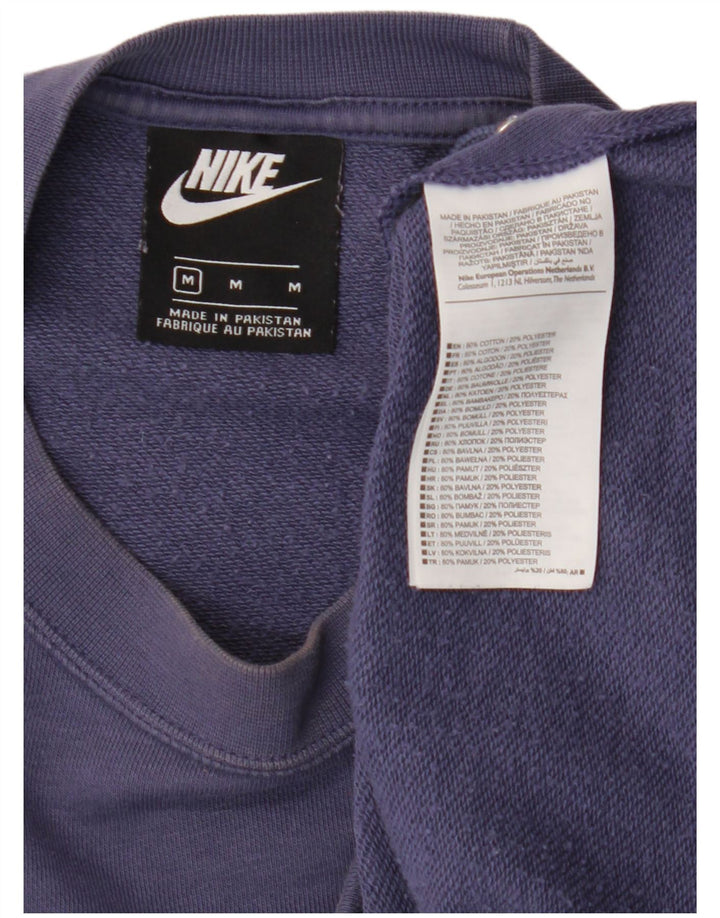 Nike Womens Crop Oversized Sweatshirt Jumper UK 14 Medium Lilla Bomuld