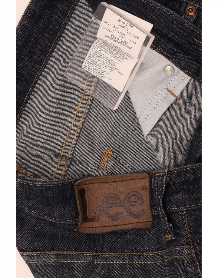 Lee Mens Powell Slim Jeans W34 L34 Marineblå Bomuld