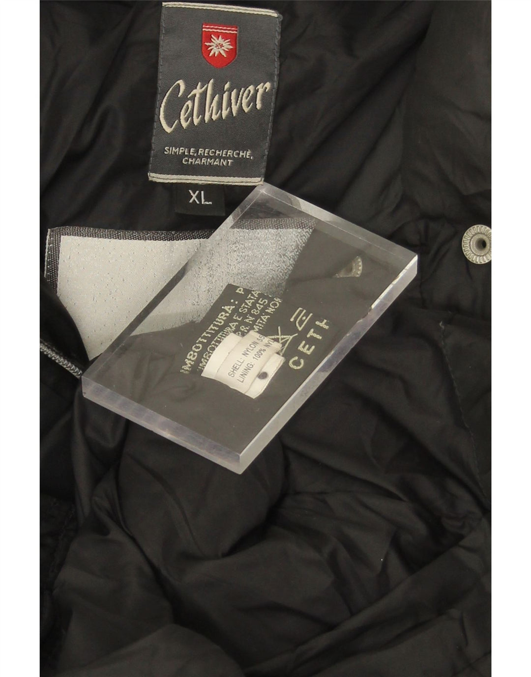 VINTAGE Womens Padded Jacket UK 18 XL Black Nylon