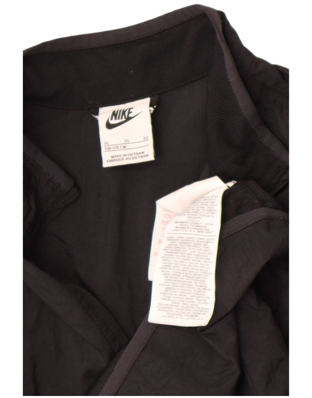 Nike drenge grafisk pullover træningsdragt topjakke 13-14 år XL sort nylon