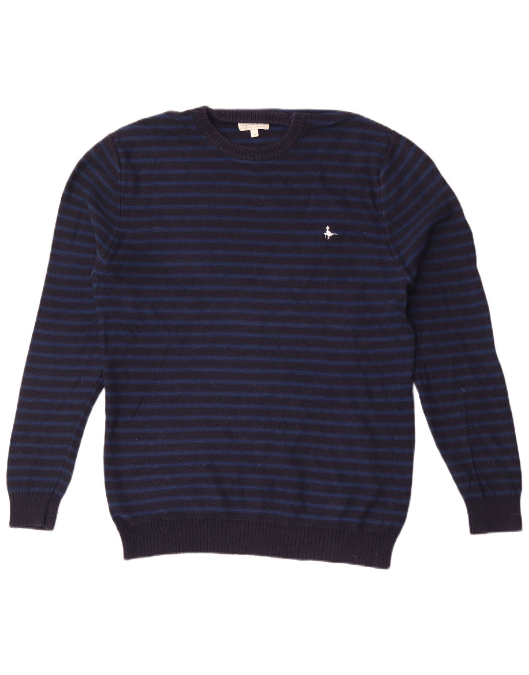 Jack Wills Herre Crew Neck Jumper Sweater Medium Navyblå stribet bomuld