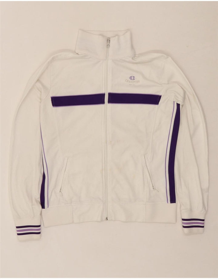 CHAMPION Womens Heritage Fit Tracksuit Top Jacket UK 16 Large White Vintage Champion and Second-Hand Champion from Messina Hembry 
