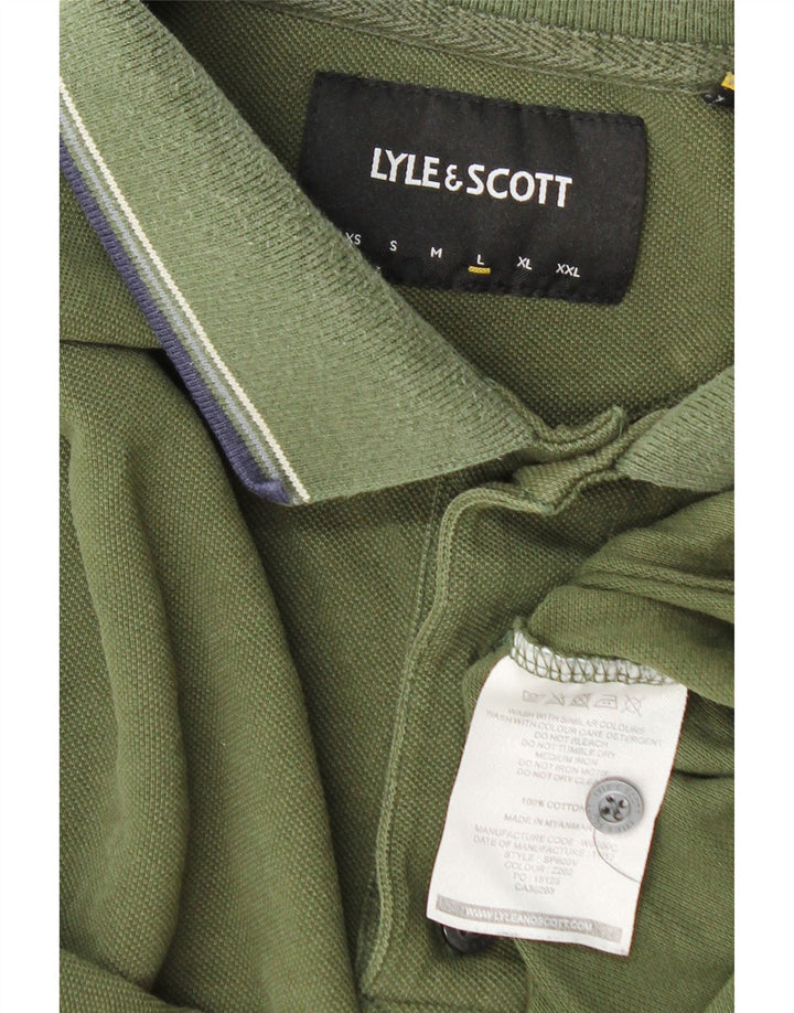 Lyle & Scott Herre poloskjorte Stor Khaki Bomuld