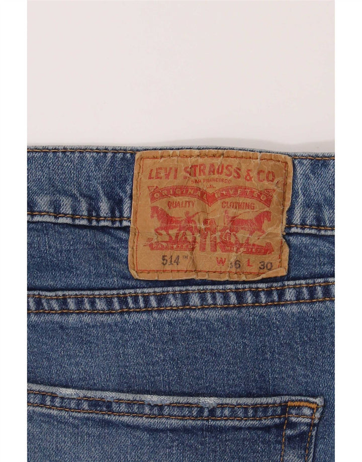 Levi's Herre 514 Straight Jeans W36 L30 Blå Bomuld