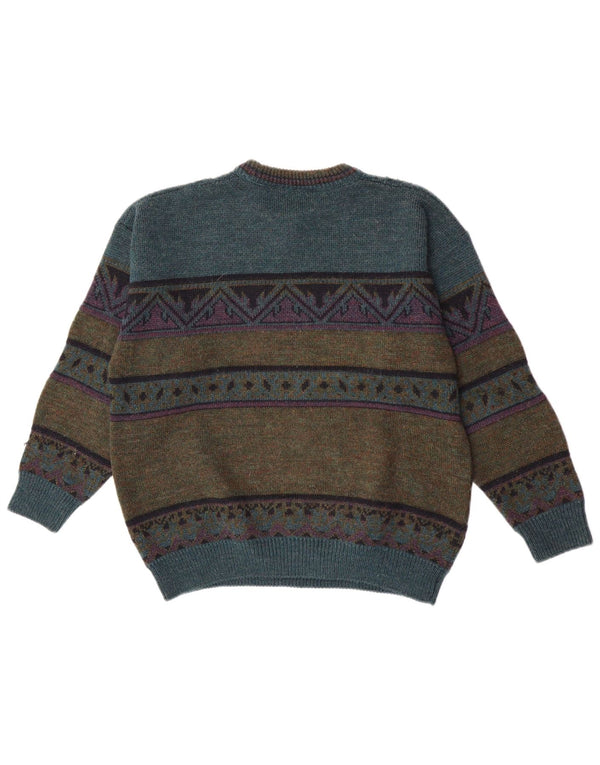 St. Bernard Herre sweater med rund hals EU 38/40 Medium Grøn Retro