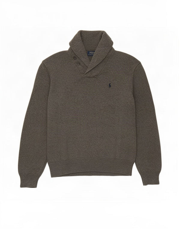 Polo Ralph Lauren Dame Shawl Neck sweater UK 18 XL Grå Bomuld