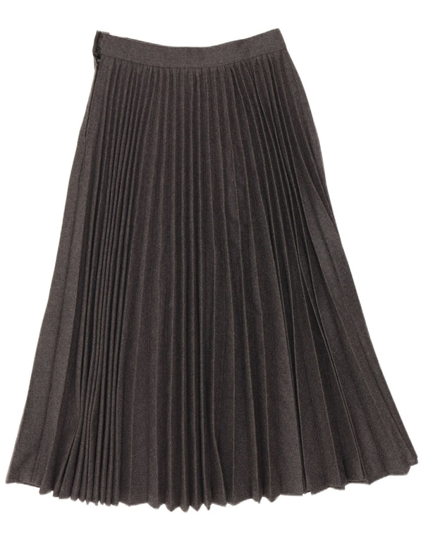 Vintage Kvinder Maxi High Waist Knive Plisseret nederdel W24 XS Grå