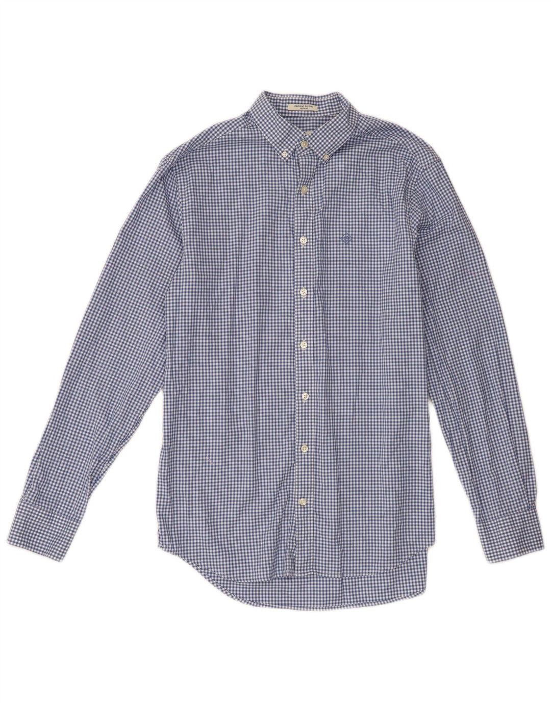 Gant herreskjorte str. 39/40 15 3/4 Medium Blue Gingham Cotton