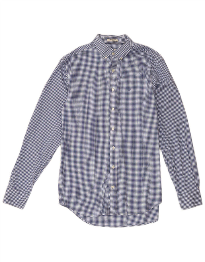 Gant herreskjorte str. 39/40 15 3/4 Medium Blue Gingham Cotton
