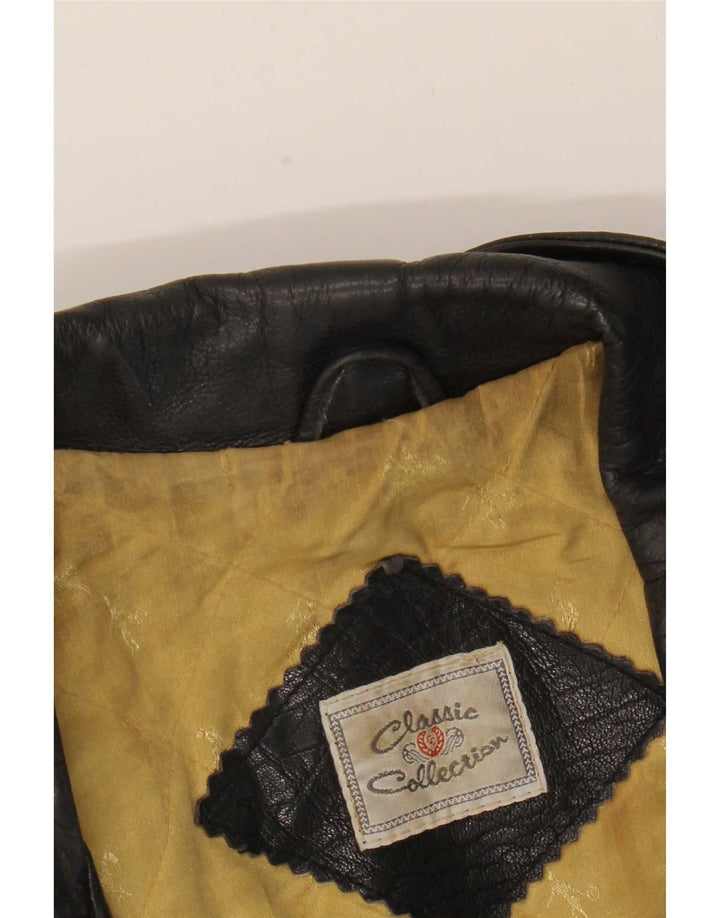 CLASSIC Herre Læder Biker Jacket UK 42 XL Sort