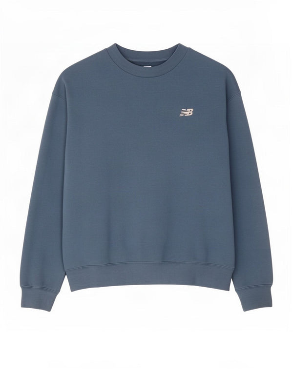New Balance Dame Oversized Sweatshirt Jumper UK 10 Small Blue Cotton