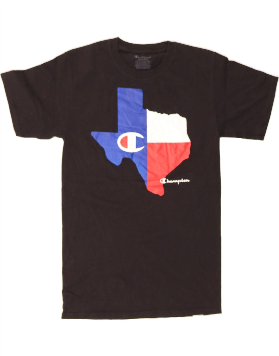 CHAMPION Mens Graphic T-Shirt Top Small Black Cotton Vintage Champion and Second-Hand Champion from Messina Hembry 