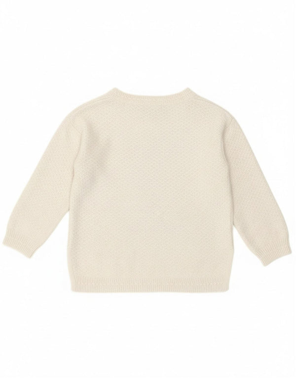 Fat Face Dame Boat Neck Jumper Sweater UK 8 Small White Viscose