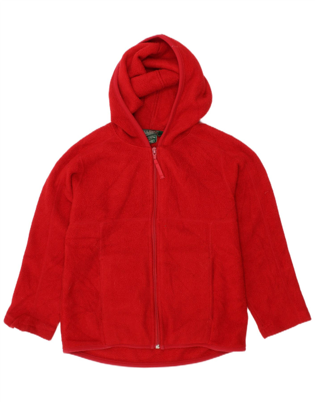 L.L.Bean drenge hættejakke i fleece 5-6 år medium rød polyester