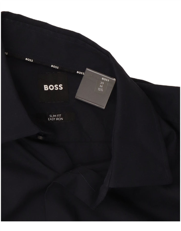 Hugo Boss Herre Slim Fit skjorte str. 39 15 1/2 Medium Navyblå
