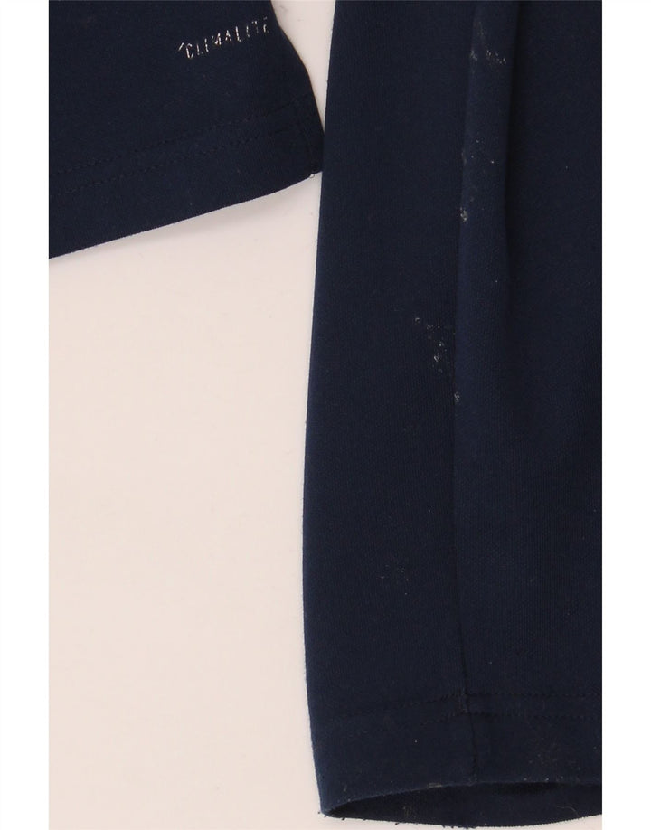 Adidas Herre Climalite Zip Neck Top Langærmet Large Navy Blue Polyester